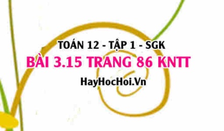 Bài 3.15 trang 86 Toán 12 tập 1 Kết nối tri thức